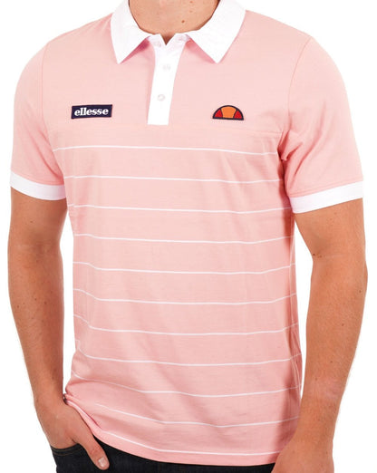 Ellesse Tor Polo Shirt Pink/White