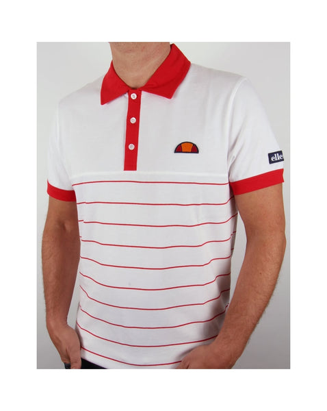 Ellesse Torre Premium Polo Shirt White/red