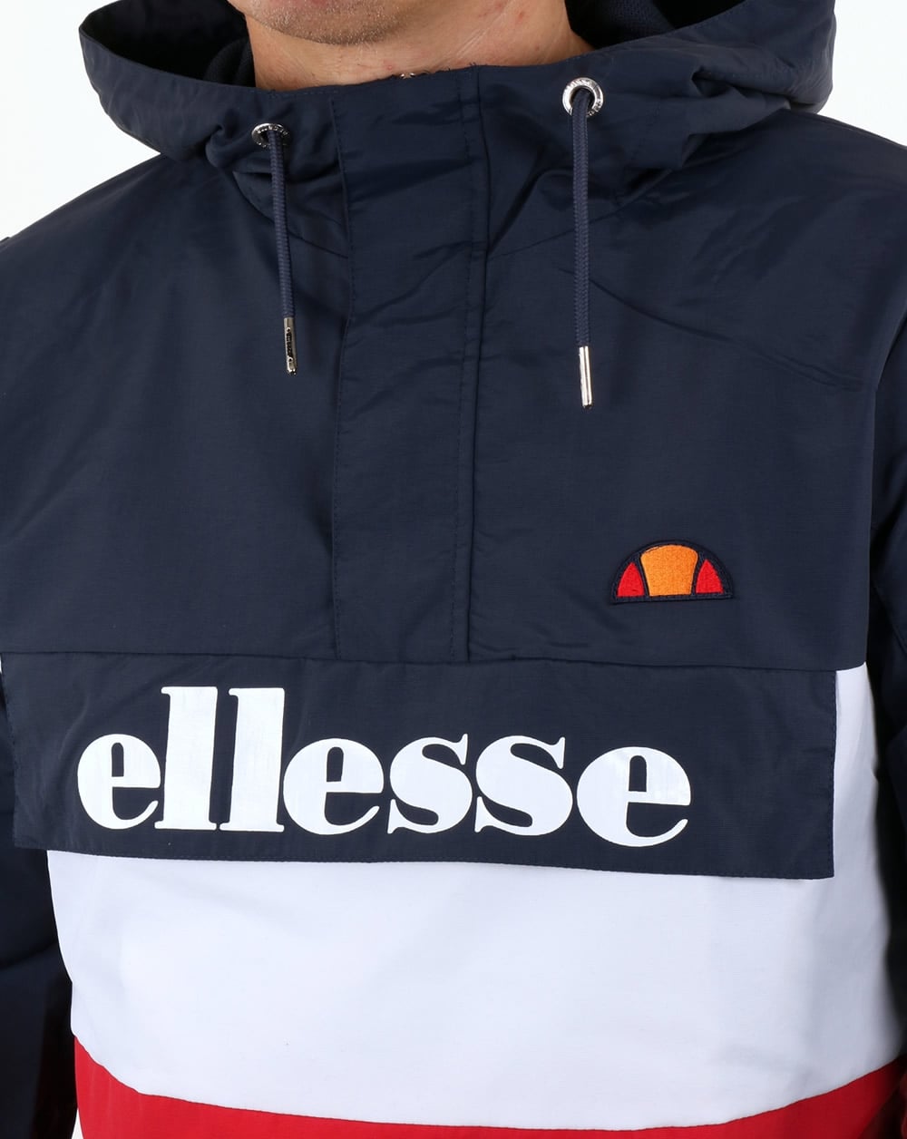 Ellesse Tri Color Overhead Jacket Navy-White-Red