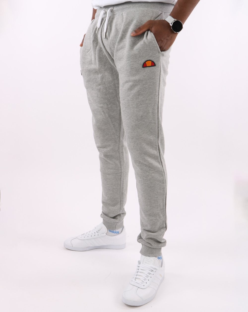 Ellesse Twin Badge Jog Pants Grey Marl