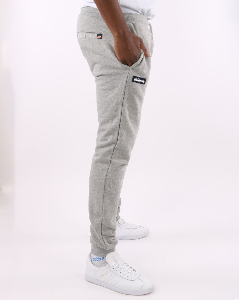 Ellesse Twin Badge Jog Pants Grey Marl