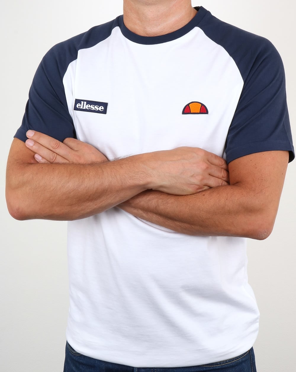Ellesse Twin Logo T Shirt White/Navy