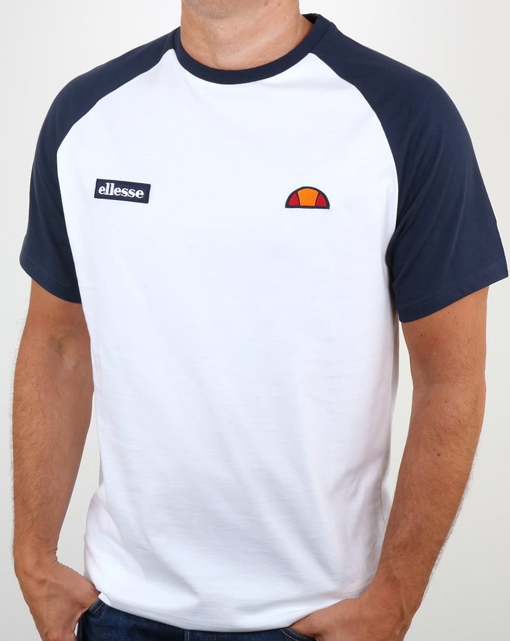 Ellesse Twin Logo T Shirt White/Navy