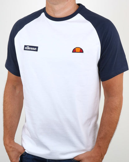 Ellesse Twin Logo T Shirt White/Navy