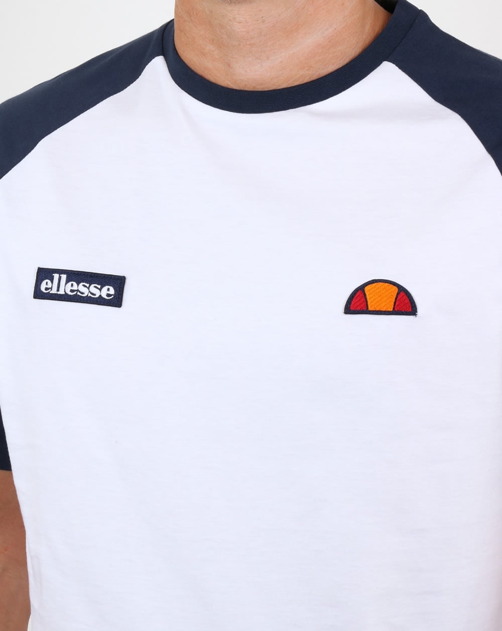 Ellesse Twin Logo T Shirt White/Navy