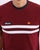 Ellesse Two Stripe T Shirt Burgundy/White/Navy