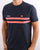 Ellesse Two Stripe T Shirt Navy/Coral