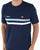 Ellesse Two Stripe T Shirt Navy/Sky/White