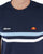 Ellesse Two Stripe T Shirt Navy/Sky/White
