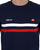 Ellesse Two Stripe T Shirt Navy/White/Red