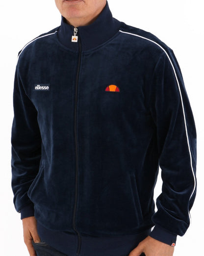 Ellesse Velour Piping Track Top Navy