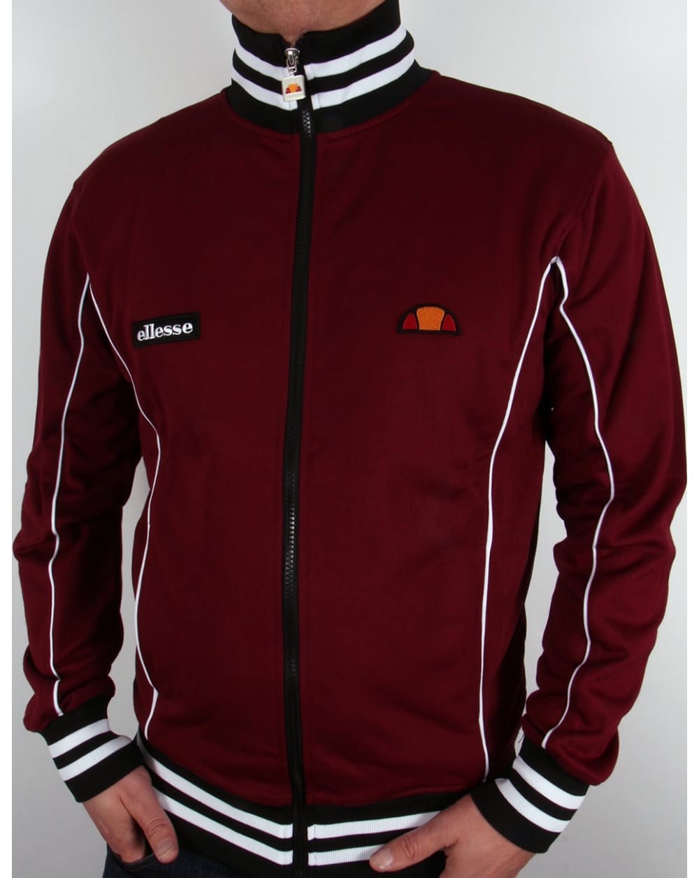 Ellesse Vilas Milan Track Top Burgundy