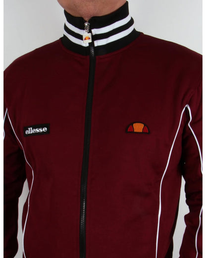 Ellesse Vilas Milan Track Top Burgundy