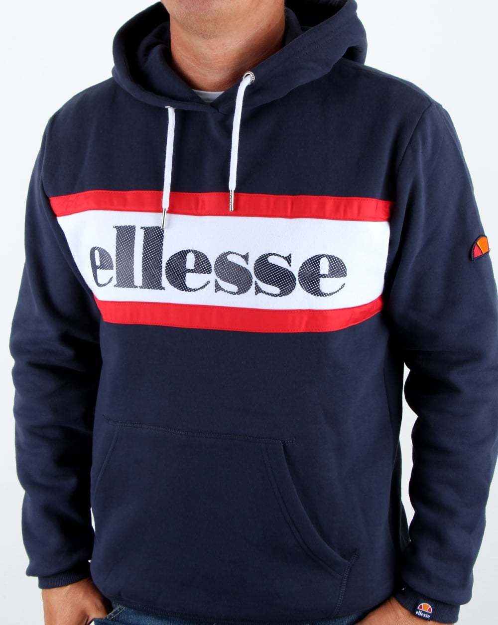 Ellesse Vintage Logo Overhead Hood Navy
