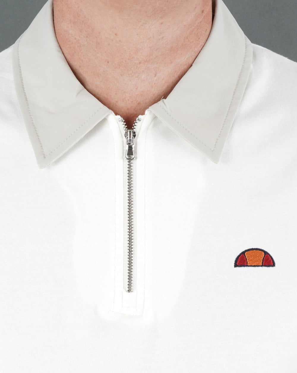 Ellesse Zip Polo Shirt Cream