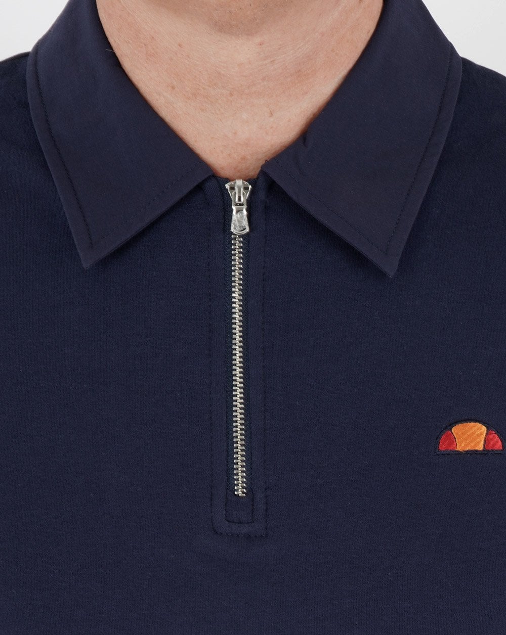 Ellesse Zip Polo Shirt Navy