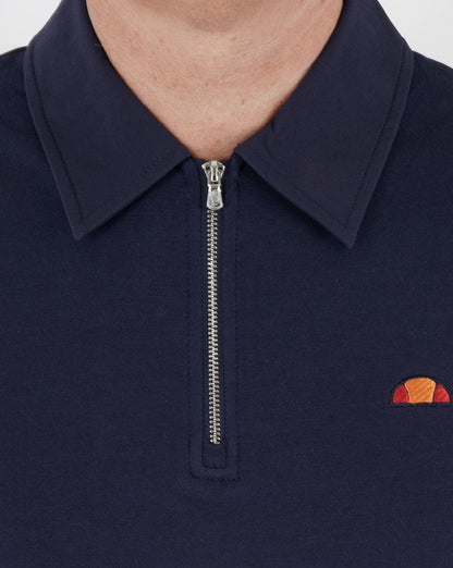 Ellesse Zip Polo Shirt Navy