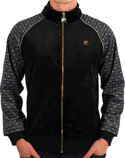Fila Gold Albero Velour Track Top Black/Stone