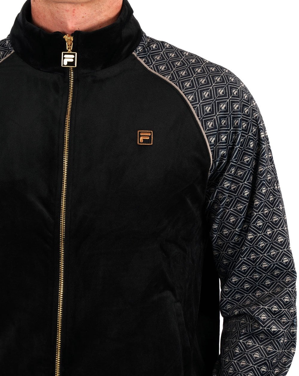 Fila Gold Albero Velour Track Top Black/Stone