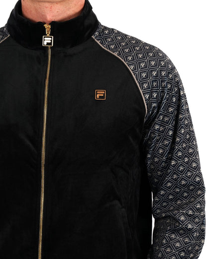 Fila Gold Albero Velour Track Top Black/Stone