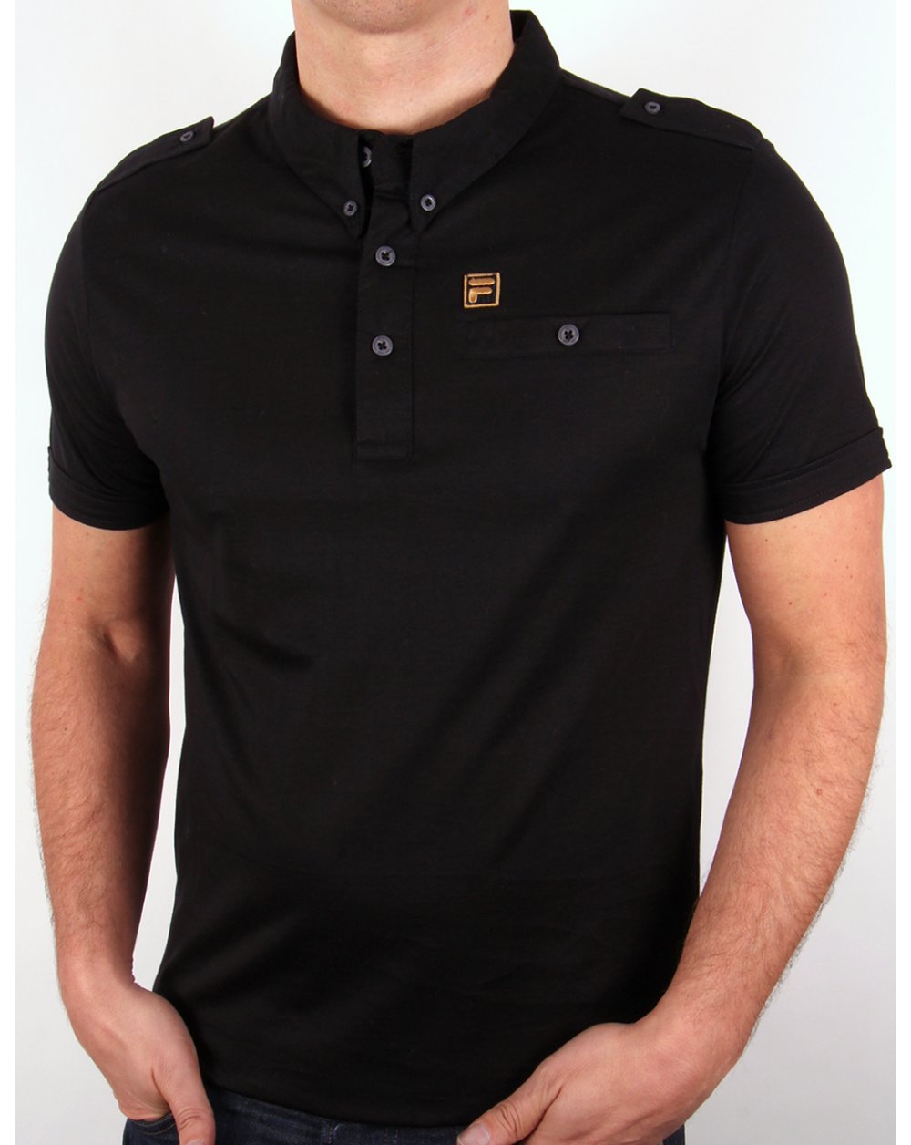 Fila Gold Balsini Polo Shirt Black