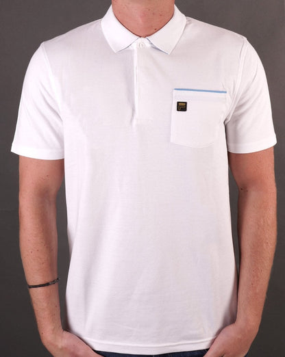 Fila Gold Bruni Polo Shirt White/Azure Blue