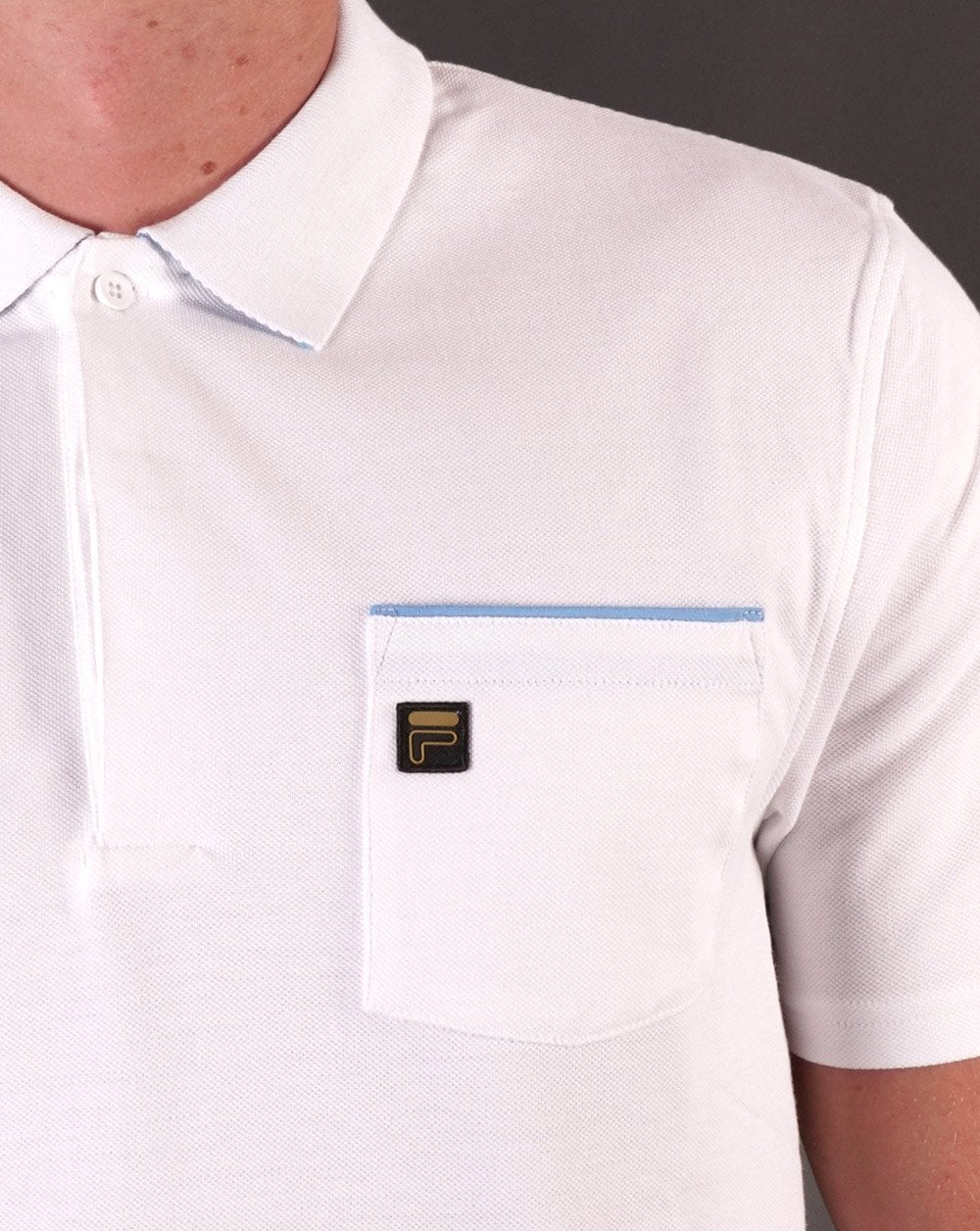 Fila Gold Bruni Polo Shirt White/Azure Blue