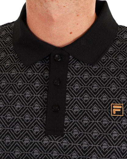 Fila Gold LS Knit Style Polo Shirt Black