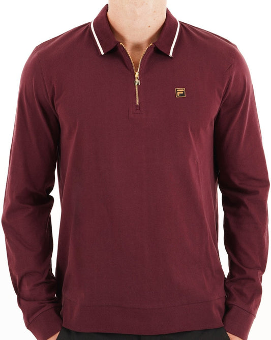Fila Gold Fila Gold LS Tipped Zip Polo Port