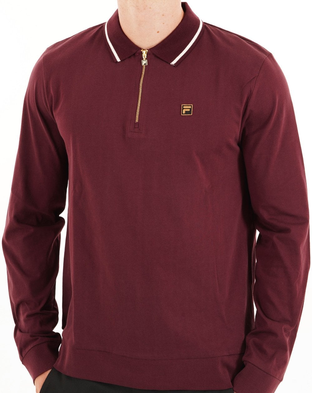 Fila Gold LS Tipped Zip Polo Port