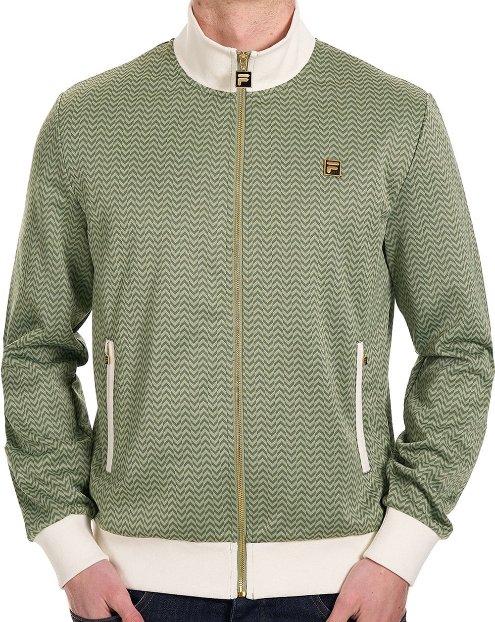 Fila Gold Mathers Herringbone Track Top Light Green/Off White
