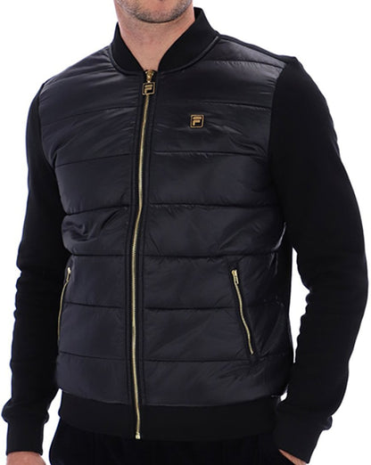 Fila Gold Padded Mix Fabric Jacket Black