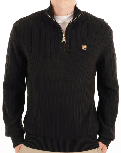 Fila Gold Stevie 1/4 Zip Funnel Knit Black