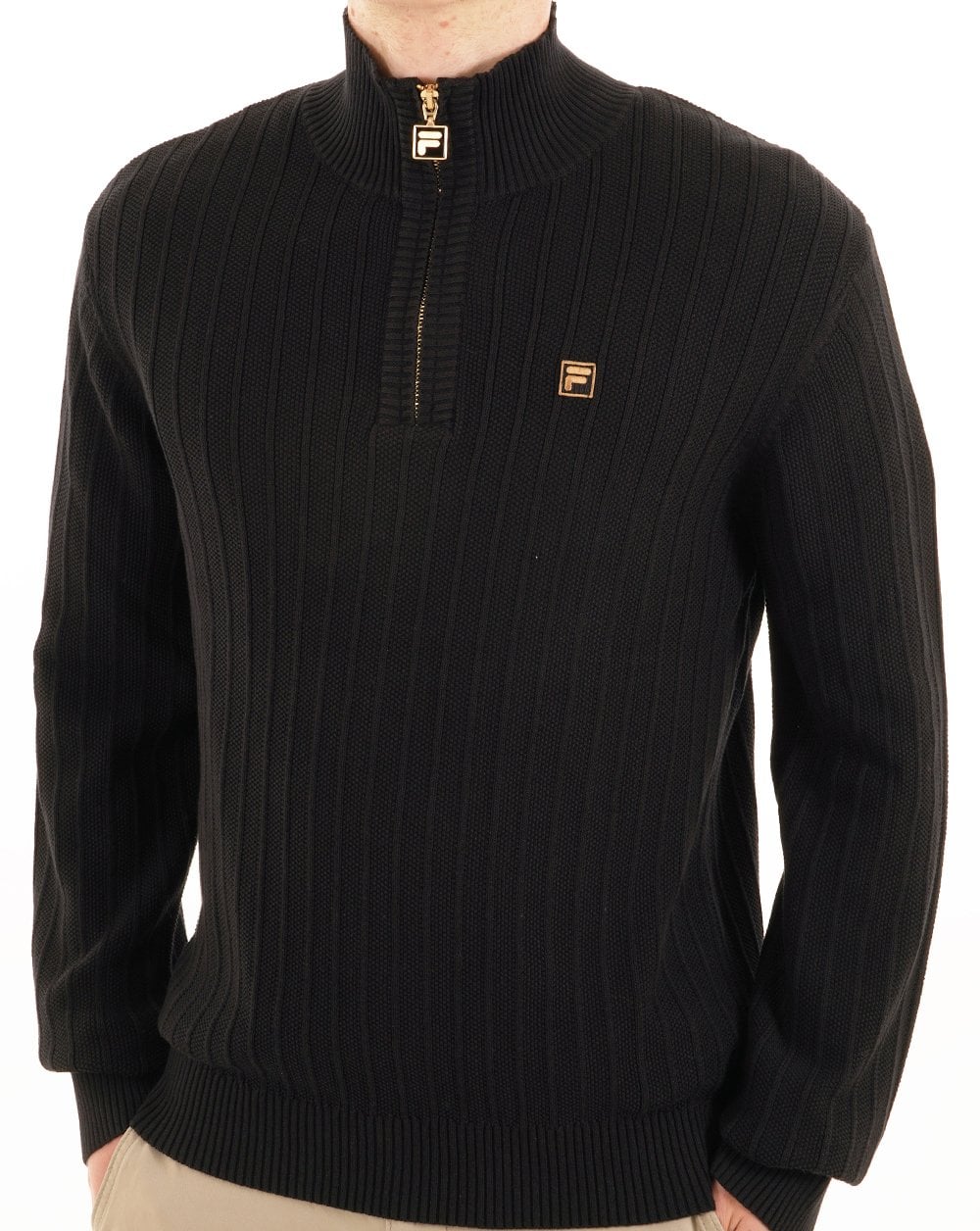 Fila Gold Stevie 1/4 Zip Funnel Knit Black