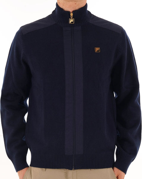 Fila Gold Zip Through Knit Dark Navy