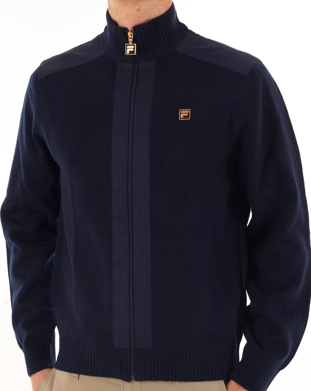 Fila Gold Zip Through Knit Dark Navy