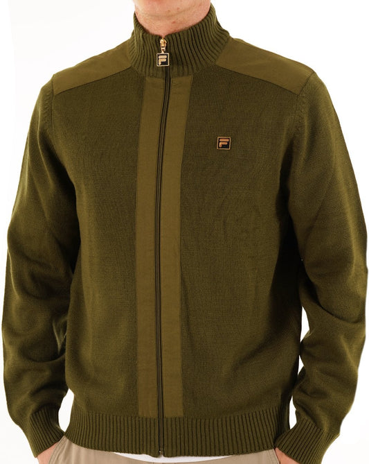 Fila Gold Fila Gold Zip Through Knit Dark Olive