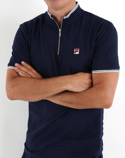 Fila Vintage 1/4 Zip Polo Navy