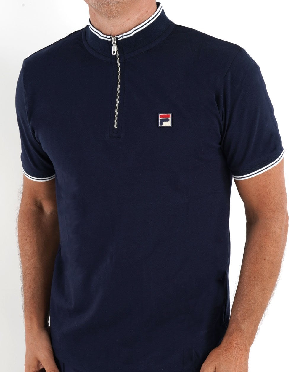 Fila Vintage 1/4 Zip Polo Navy