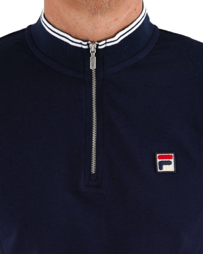 Fila Vintage 1/4 Zip Polo Navy
