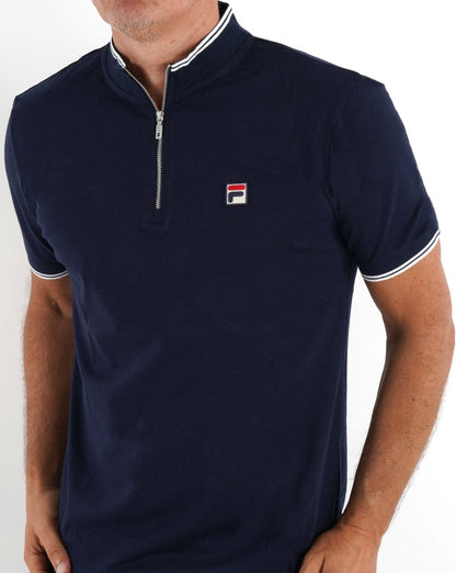 Fila Vintage 1/4 Zip Polo Navy