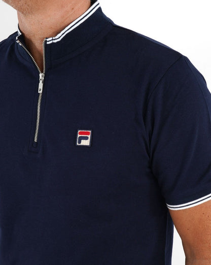 Fila Vintage 1/4 Zip Polo Navy