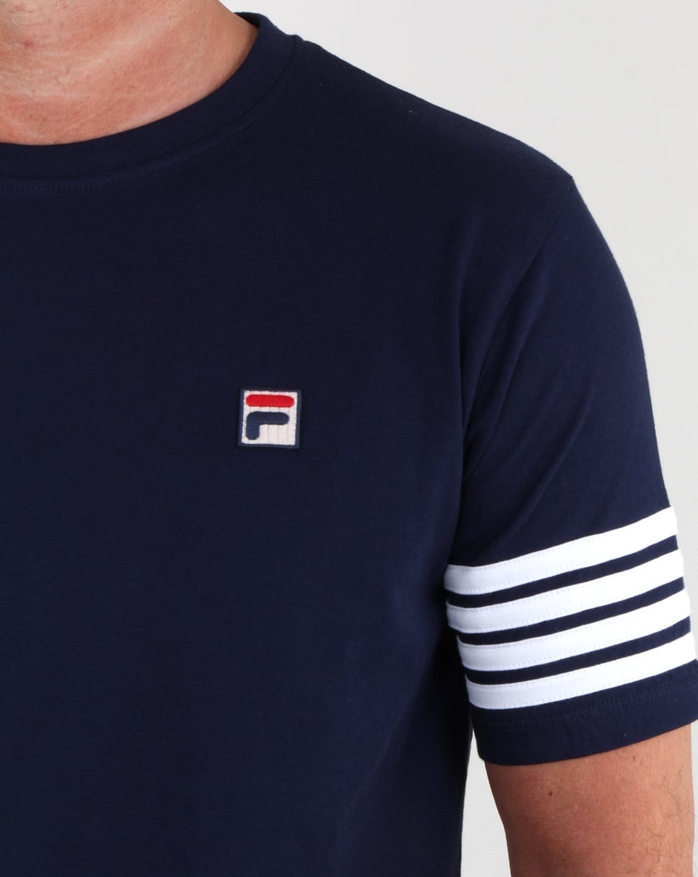 Fila Vintage 4 Stripe T-shirt Navy