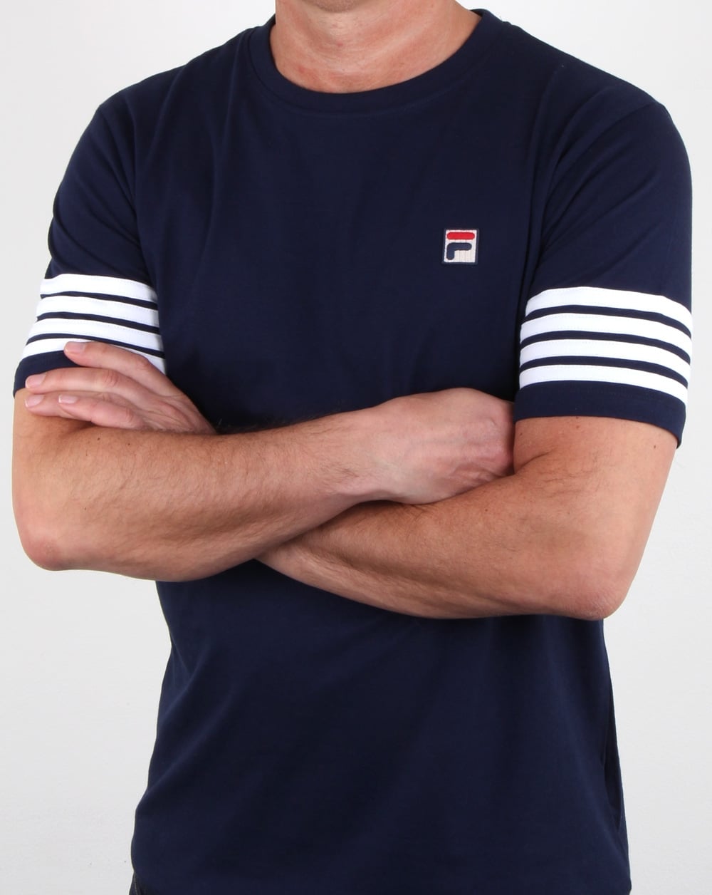 Fila Vintage 4 Stripe T-shirt Navy