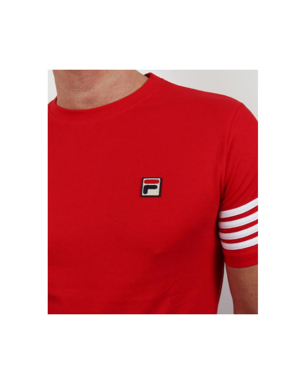 Fila Vintage 4 Stripe T-shirt Red