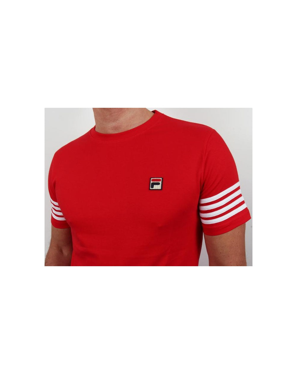 Fila Vintage 4 Stripe T-shirt Red
