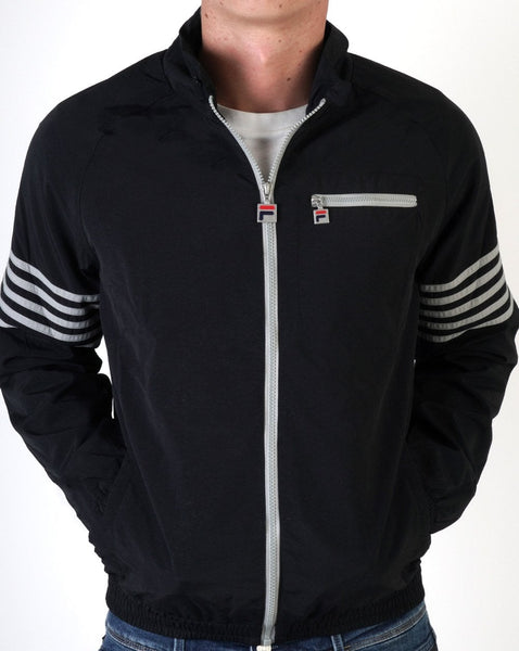 Fila Vintage 5 Stripe Jacket Black/Grey