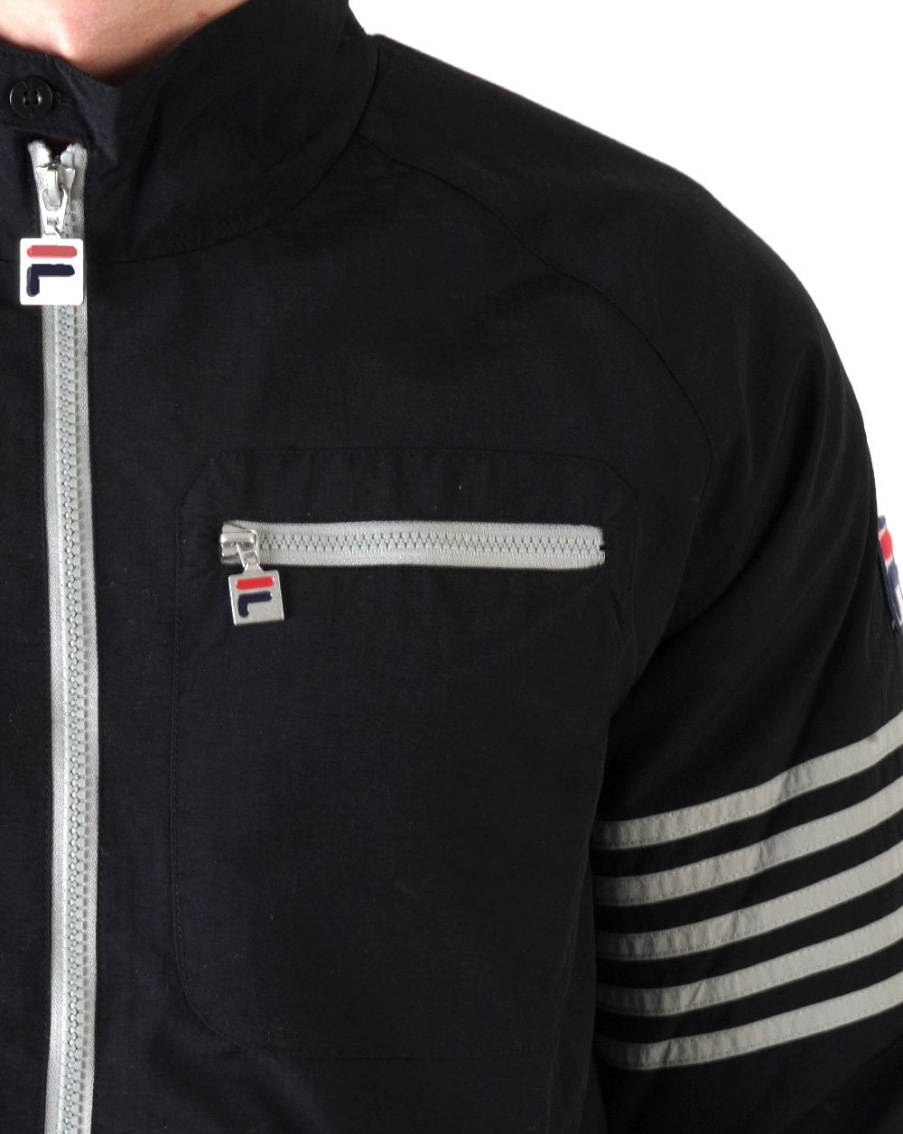 Fila Vintage 5 Stripe Jacket Black/Grey