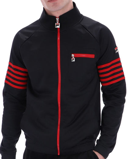 Fila Vintage 5 Stripe Track Top Black/Red