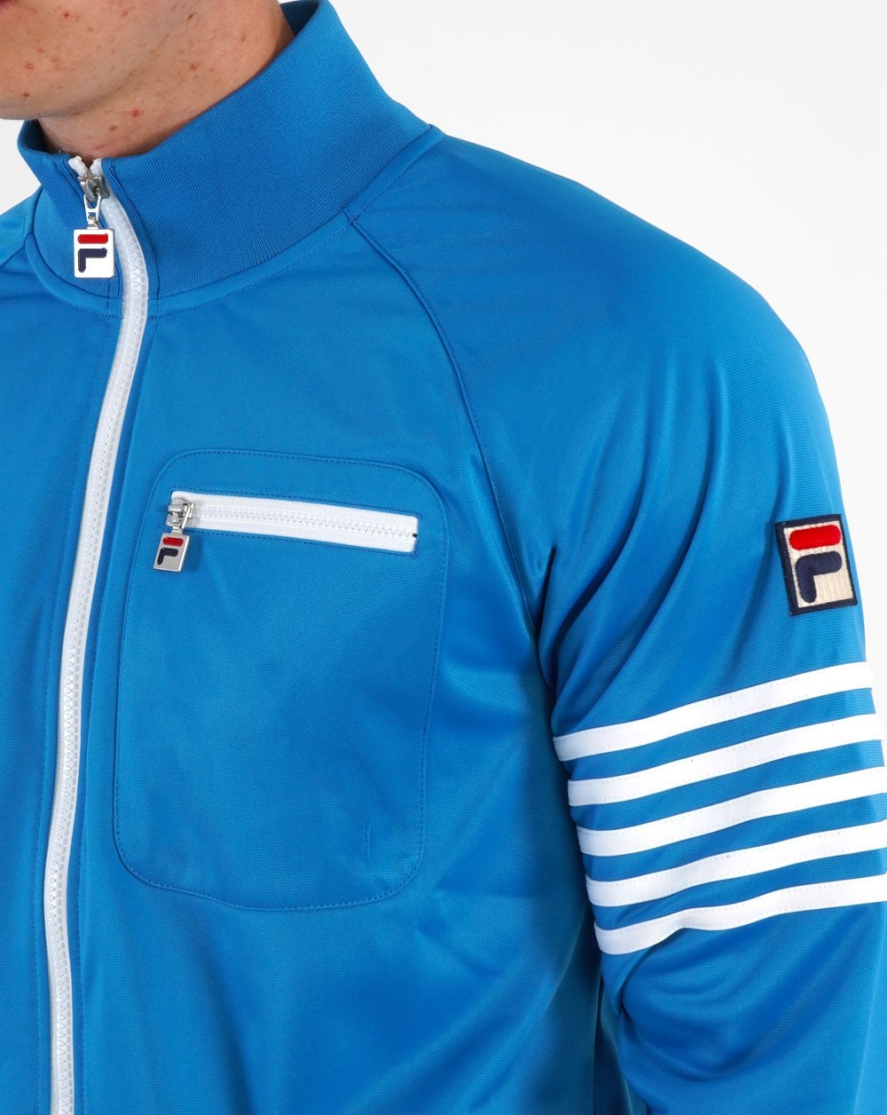Fila Vintage 5 Stripe Track Top French Blue/White
